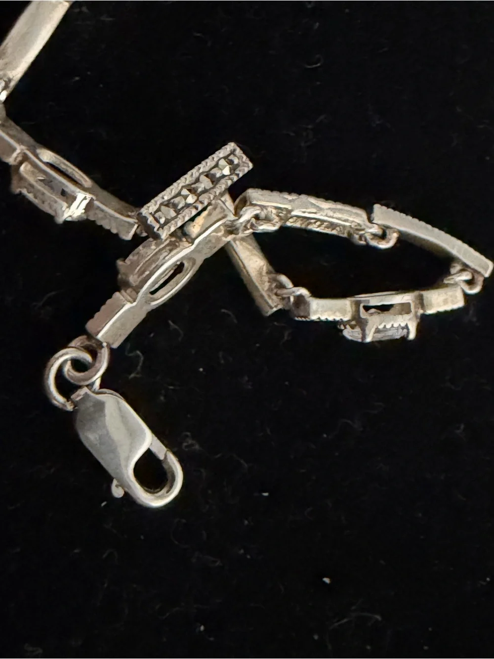 Judith Jack 925 Sterling silver marcasites and crystal bracelet
